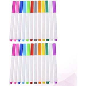 24Pcs Penseel Water Oplosbare Gekleurde Pen Stofvrij Bord Gum Vloeibare Krijt (Kleurrijke)