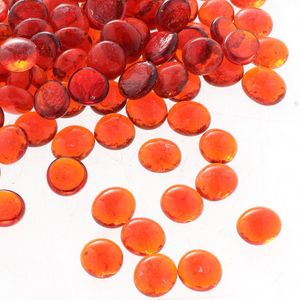 100Pcs Glazen Vaas Vulstoffen, Platte Knikkers, Stone Gem Voor Centerpieces, Decoratieve Glazen Kralen, glas Gems, Oranje