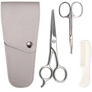 Baard Care Set Professionele Haar Baard Schaar Neus Haar Schaar En Kam Voor Mannen Snor Baard Trimmen Grooming
