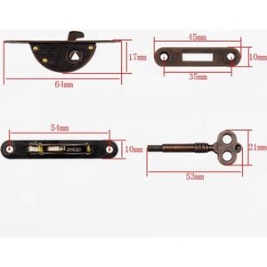 Vintage Lock Kast Deurslot Set Met Sleutel Voor Lade Vervanging Meubels Lade I1Q7 Lock Garderobe B6W2