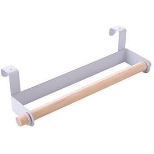 Ijzer hout papieren handdoek houder deur handdoekenrek Badkamer Wc Papierrolhouder Kast Hanger Haak Keuken organizer