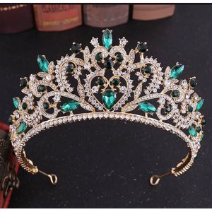 Retro Barokke Stijl Rose Goud/Zilver Kleur Crystal Tiara Kronen Hoofddeksels Prinses Bruid Noiva Bruiloft Haar Accessoires