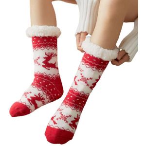 Vrouwen Thuis Sokken Kerst Super Dikke Sokken Winter Lui Thermische Cozy Fuzzy Slipper Sokken Zweet-Absorberende Fleece Gevoerde non-Slip