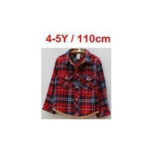 -retail classic kids rode plaid shirt w mode bruin corduroy patch op mouw, kids dunne jas (MOQ: 1 pc)