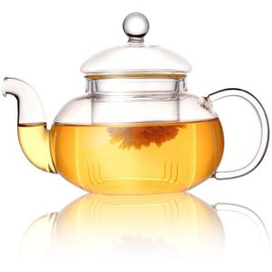 Hittebestendige Glas Flower Tea Pot, Glazen Theepot Met Theefilter Thee Blad Kruiden Koffie High-End