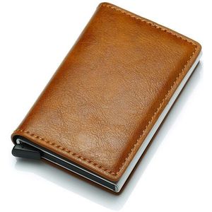 Mode Anti Rfid Blocking Mannen Creditcardhouder Lederen Kleine Portemonnee Id Bank Card Case Metalen Bescherming Portemonnee voor Vrouwen