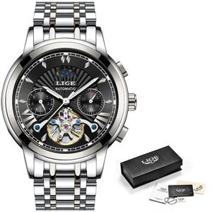 LUIK Mannen Horloge Tourbillon Automatische Mechanische Horloge Top Brand Luxe Rvs Sport Horloges Mens Relogio Masculino