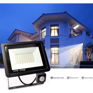 PIR Motion Sensor LED Schijnwerper 10W 20W 30W 40W 50W Waterdichte Led Spotlight Voor Tuin wall Street Outdoor Verlichting AC220V