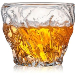 Thee Glas Cup Hittebestendig Hamer Patroon Transparant Glas Wijn Whisky Glas Mok Voor Bar Party Japanse Sake cup