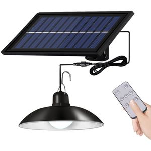 Boruit Solar Hanglamp Outdoor/Indoor 3M Kabel Zonne-energie Opknoping Schuur Verlichting Met Afstandsbediening Voor Loodsen yards Tuin