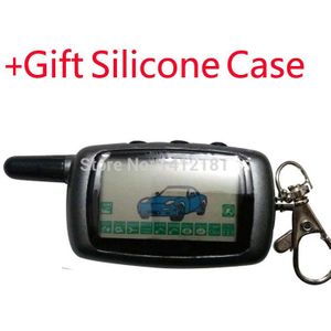 A9 Lcd Afstandsbediening Sleutelhanger + Case Voor Russische Twee Richtingen Auto Alarm Starline A9 Sleutel A8 A6 Kgb FX-5 FX-3 FX5 Jaguar Ez-Beta