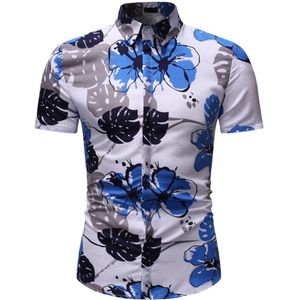Print Mannen Kleding Zomer Heet Verkoop Mannen Strand Shirt Korte Mouw Bloemen Losse Casual Shirts Plus Size hawaiian # G2