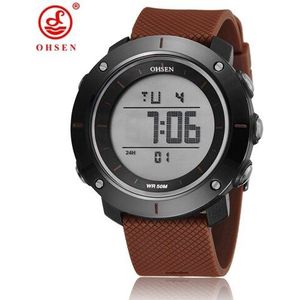 Ohsen Digitale Mode Sport Mannen Horloges Alarm Datum Display Rubber Strap Outdoor Big Size Man Diver Klokken