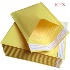 10Pcs Mailing Zakken Venster Enveloppen Tas Vochtwerende Papier Zelf Seal Geel Stationaire #20