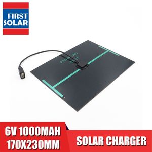 6V 1000Mah Solar Panel Charger 6Watt Polykristallijne Bluetooth Speaker Powebank Digitale Camera 5V Usb-uitgang 6VDC