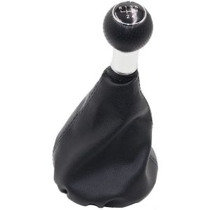 Chroom &amp; Lederen Auto Shift Pookknop Hendel Gaitor Boot Cover Voor Seat Ibiza 1996 1997 1998 1999 2000 2001