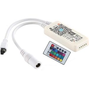 Wifi Smart Rgbw Led Strip Controller + Infrarood Afstandsbediening (Ir) 24 Toetsen Draadloze Voor Multicolor Strip Verlichting, Compatibel Met