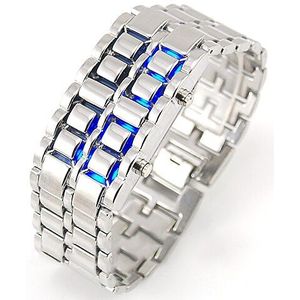 Mannen Vrouwen Lava Rvs Led Digitale Quartz Armband Horloge Elektronica Armband Relojes