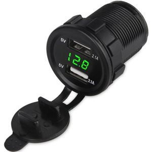 Urbanroad Boot Motorfiets Auto USB Charger Socket Voltmeter Sigarettenaansteker Auto Dual USB Charger Adapter Spanning 4.2a 12v