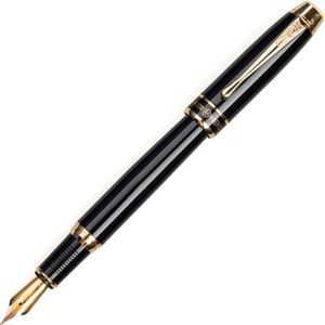Hero Mode Vulpen Metalen Geborsteld Grijs Grids/Zwart Business Kantoor Student Schrijven Inkt Pen Iraurita Fijne 0.5mm Pen