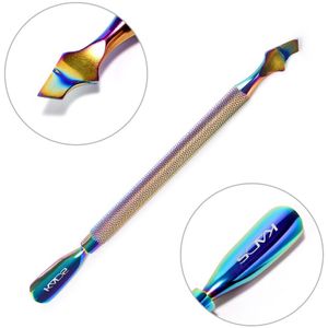 1 Pcs Double-Ended Rvs Cuticle Pusher Dode Huid Remover Voor Manicure Pedicure Cuticle Pusher Lepel Nail Care tool