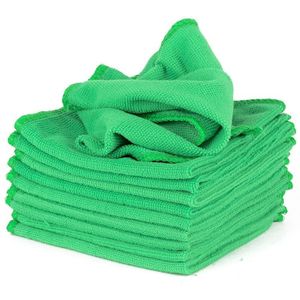 30 Pcs Groene Microfiber Handdoek Zacht Auto Detailing Cleaning Wassen Schoon Wax Polish