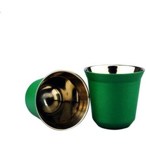 2 Pcs Nespresso cups Espresso Italiaanse Rvs koffie Nescafe Double Wall Thermo capsule koffie cup beker