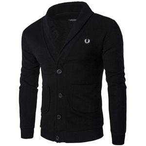 Casual Mannen Vest V Hals Regular Fit Vest Sweater Mannen Lange Mouw Knop Effen Kleur Gebreide Top Sweatshirts