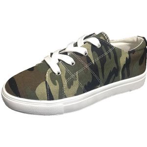 Herfst Vrouwen Camouflage Canvas Platte Schoenen Lace Up Gevulkaniseerd Dames Platform Casual Vrouwelijke Mode Comfort Sneakers Plus Size