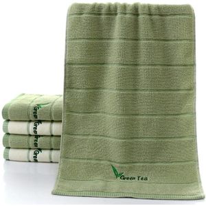 Puur Katoen Borduurwerk Zacht Gezicht Handdoek Handdoek Voor Volwassenen Hoge Absorberende Hotel Thuisgebruik Lavendel Bloem Groene Thee 34*73cm 1PC