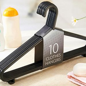 10 Stuks Volwassen Kleding Hanger Zwart Plastic Draagbare Huishoudelijke Kleding Jurk Organizer Antislip Outdoor Droge Kleren Opknoping Rack