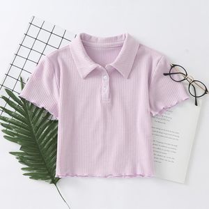 Vintage Polo Shirt Sexy Crop Trui Vrouwen Trui Koreaanse Kawaii Vrouwelijke Korte Mouwen Gebreide Cropped Truien Streetwear