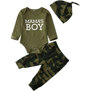 Pasgeboren Baby Jongen Meisje Mama Brief Bodysuit Broek Leggings Broek Camo Outfit Kleding Herfst Lente Kleding 0-12Month