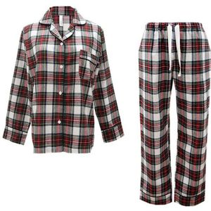 Pyjama Schotland Plaid Tartan Nachtkleding Set Voor Paar Mannen Vrouwen Katoen Lange Mouw Lounge Pyjama Set Homewear Soft Pijama