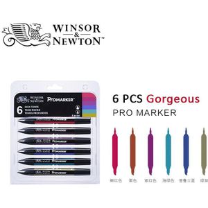 Windsor & Newton Promarke Beroep Schets Marker Pen 6/12 Kleur Pak Alcoholische Borstel Pen Voor Tekening Manga