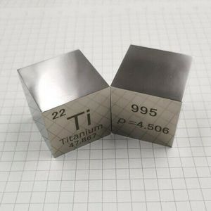 99.5% Hoge Zuiverheid Titanium Metalen Ti Gesneden Element Periodieke Tafel 1 ""Cube