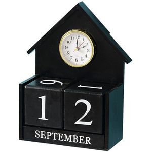 6.1X3.9X2.9 Inches Houten Bureau Blokken Kalender-Perpetual Blok Maand Datum Display Home Office Decoratie