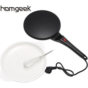 220V Non-stick Elektrische Crêpe Pizza Maker Pannenkoek Machine Bakplaat Bakken Pan Cake Machine Keuken Koken Gereedschap Met eiklopper