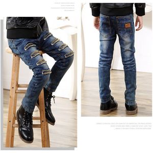 Kinderen Jeans Voor Jongens Kleding Lente Herfst Kinderen Broek Tiener Jongens Casual Broek Denim Gat Jeans 3 4 5 6 7 8 9 10 Jaar