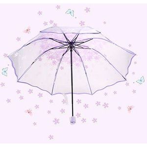 Paraplu vrouwen Apollo kersenbloesem transparante tri-fold paraplu vouwen vrouwelijke Koreaanse Japanse kersenbloesem paraplu vrouwen