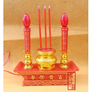 Boeddhistische Elektrische Kaars Licht Avalokitesvara Boeddha Lamp Chinese Jubilant Jaar Bruiloft Kaars Lamp Tempel Decoratie