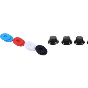 SEWS-8pcs Locks 2 Rode, 2 Blauwe, 2 Zwart, 2 Wit & 4Pcs Zwarte Hoed Gouden Lettertype Elektrische Gitaar Knoppen Voor Elektrische Gitaar