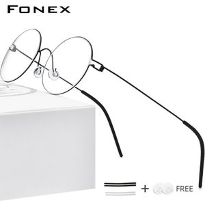 FONEX Schroefloos Eyewear Prescription Brillen Frame Vrouwen Ronde Bijziendheid Optische Denemarken Koreaanse Bril Frame Mannen Titanium 98607