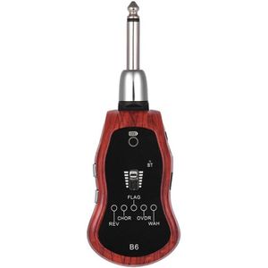 B6 Gitaar Hoofdtelefoon Amp Mini Plug Gitaar Versterker Bluetooth Oplaadbare Voor Elektrische Reizen Pocket Gitaar (Mahonie Kleur)