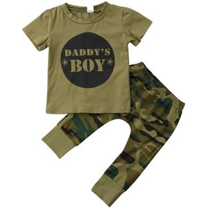 Pasgeboren Peuter Baby Jongen Meisje Camouflage T-shirt Tops Broek Outfits Set Kleding 0-24 M