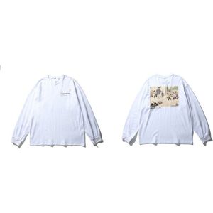 Gonthwid Grappige Katten Touwtrekken Print Lange Mouwen Katoen Tees Shirts Harajuku Hip Hop Casual T-shirts Tops Mannen streetwear Top