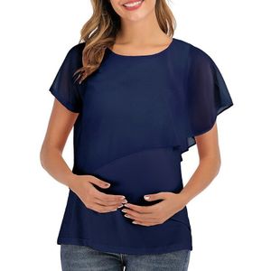 Moederschap Kleding Korte Mouwen Effen Voor Borstvoeding T-shirt Zwangerschap Vrouwen Tops