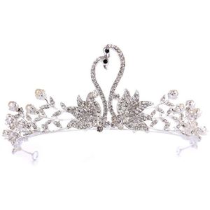 Crystal Zwanen Bruids Kroon Haar Tiara Voor Wedding Hoofdband Prinses Hoofddeksels bruiloft haaraccessoires SQ0221