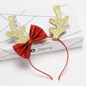 Haar Xmas Accessoires Voor Vrouwen Kerst Elanden Gewei Glitter Strik Nieuwjaar Hoofdband Accessoire Haarband Fotografie Props