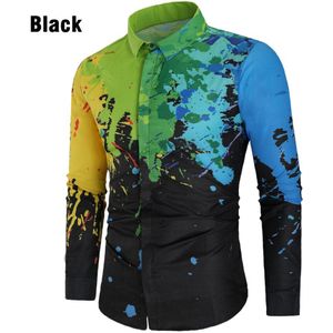 Mannen Retro Shirts Casual Shirt 3d Print Sociale Lange Mouwen Slim Fit Shirt